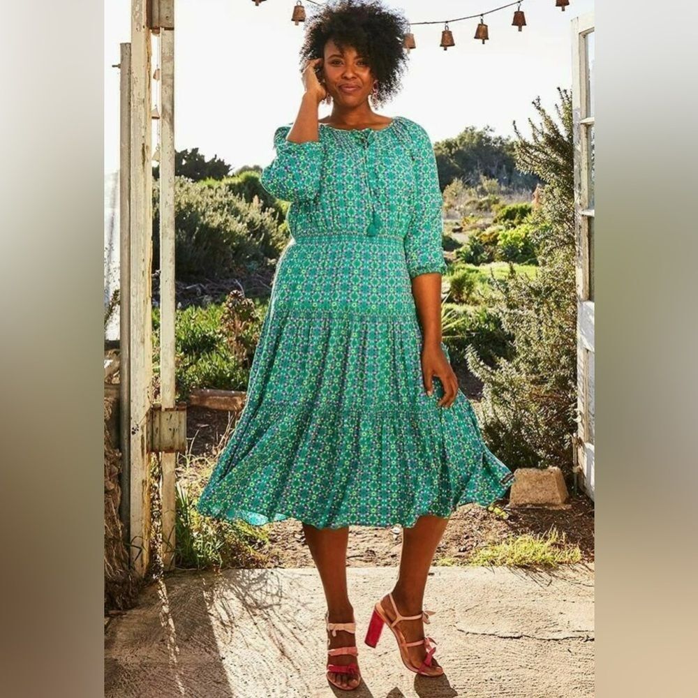 Matilda Jane Age of Aquarius layered ruffle midi dress size large NWT